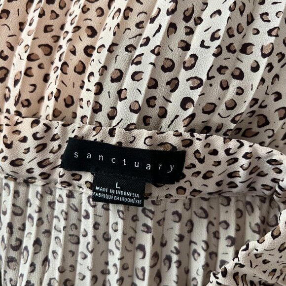 Sanctuary Asymmetric Hem Skirt Women's Size Large Neutral Pleated - Picture 5 of 6